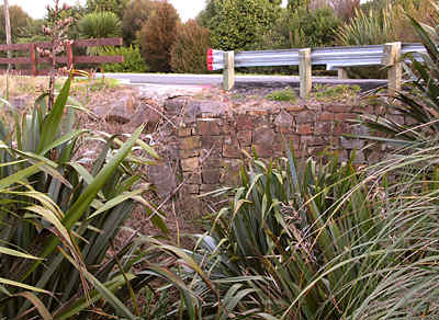 Masonry retaining work at upstream end of the culvert under Clarke Street. 2008