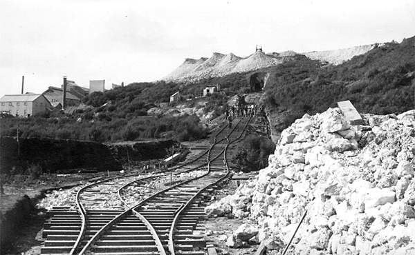 Incline on Union Hill, showing the portal of the tunnel which took ore from the New Shaft.