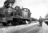 Locomotive “Waikino” with rake. c.1940s.